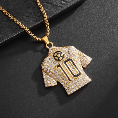 Stainless Steel Football Jersey Pendant Necklace