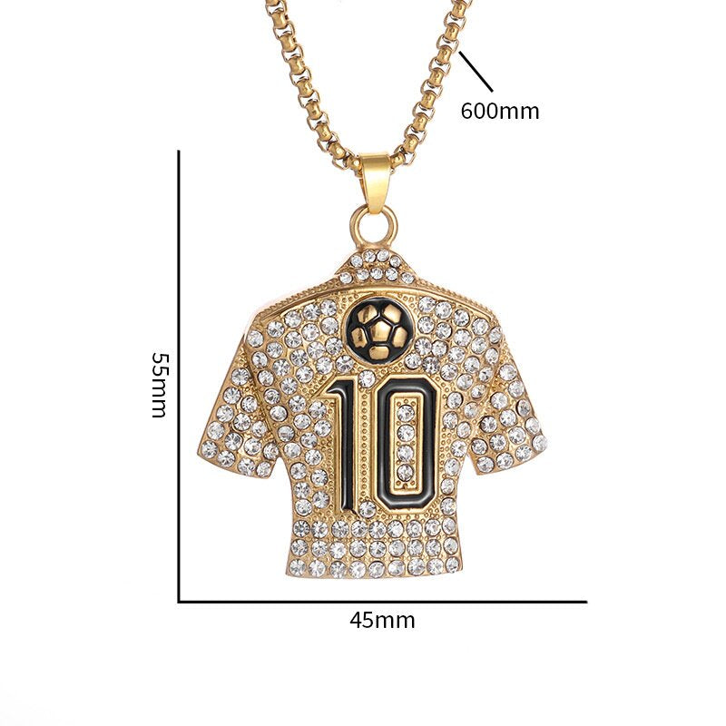 Stainless Steel Football Jersey Pendant Necklace