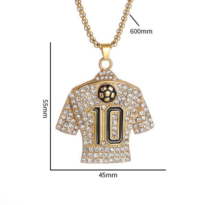Stainless Steel Football Jersey Pendant Necklace