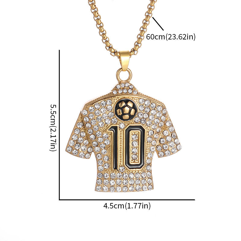 Stainless Steel Football Jersey Pendant Necklace
