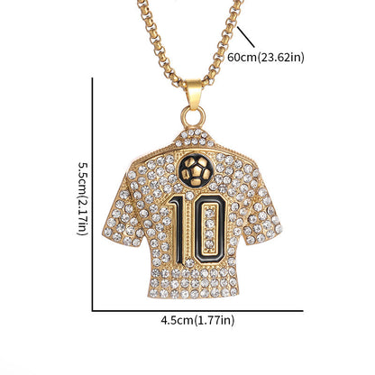 Stainless Steel Football Jersey Pendant Necklace