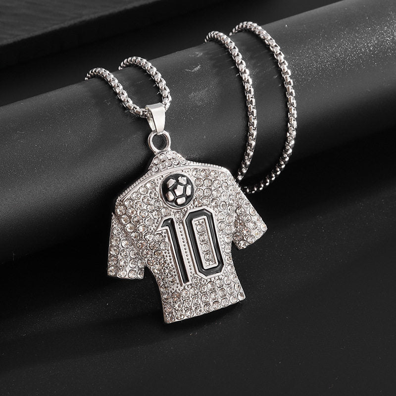 Stainless Steel Football Jersey Pendant Necklace