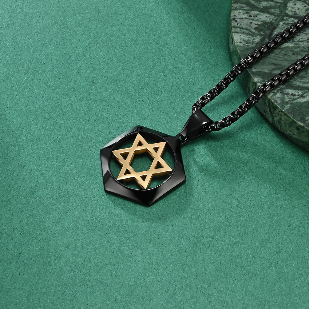 Stainless Steel Geometric Pendant Necklace
