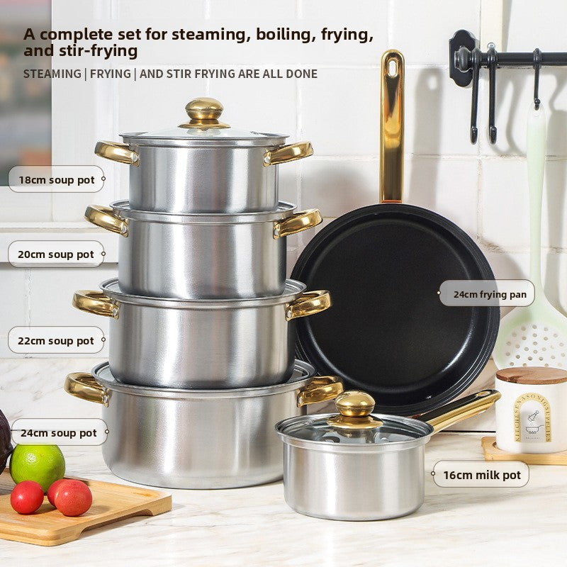 Stainless Steel Glass Lids Cookware Set