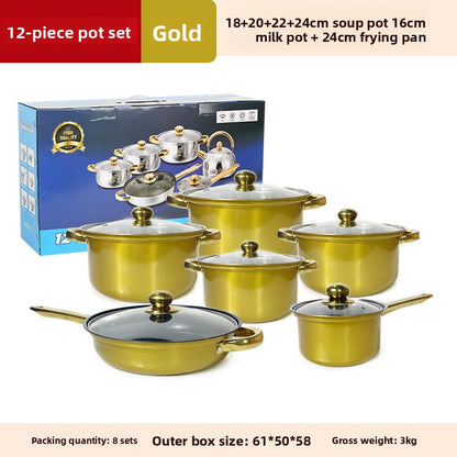 Stainless Steel Glass Lids Cookware Set