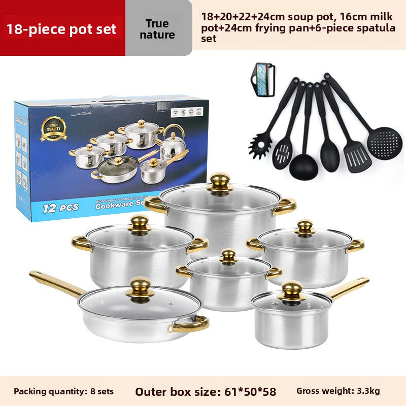 Stainless Steel Glass Lids Cookware Set