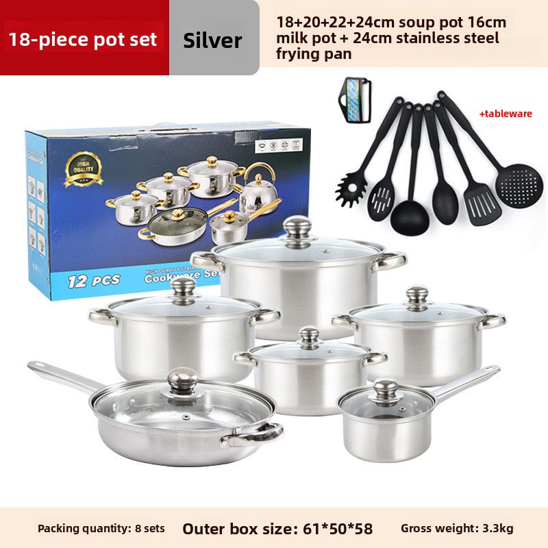 Stainless Steel Glass Lids Cookware Set