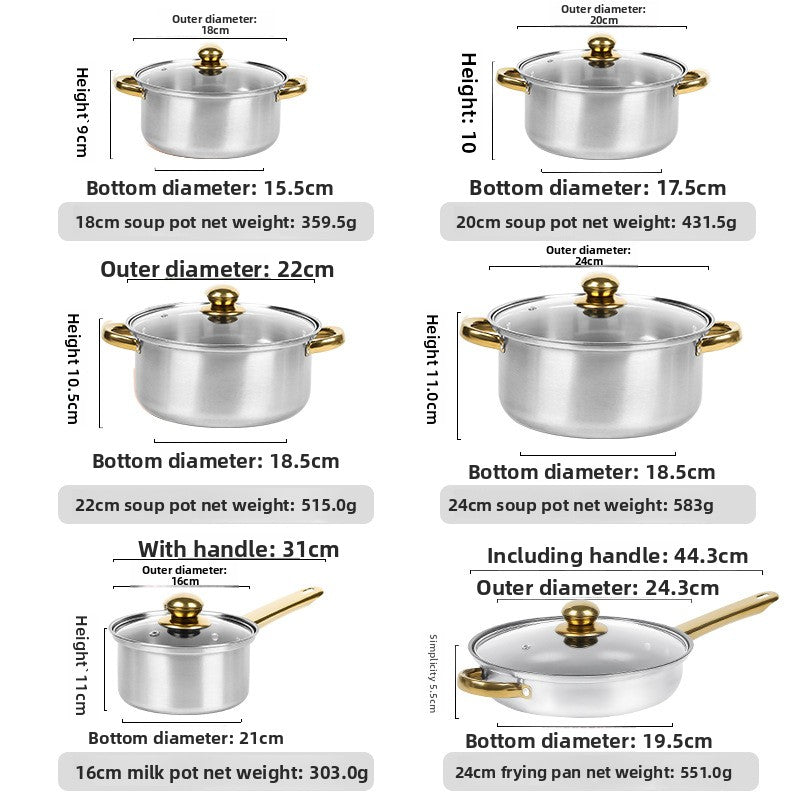 Stainless Steel Glass Lids Cookware Set