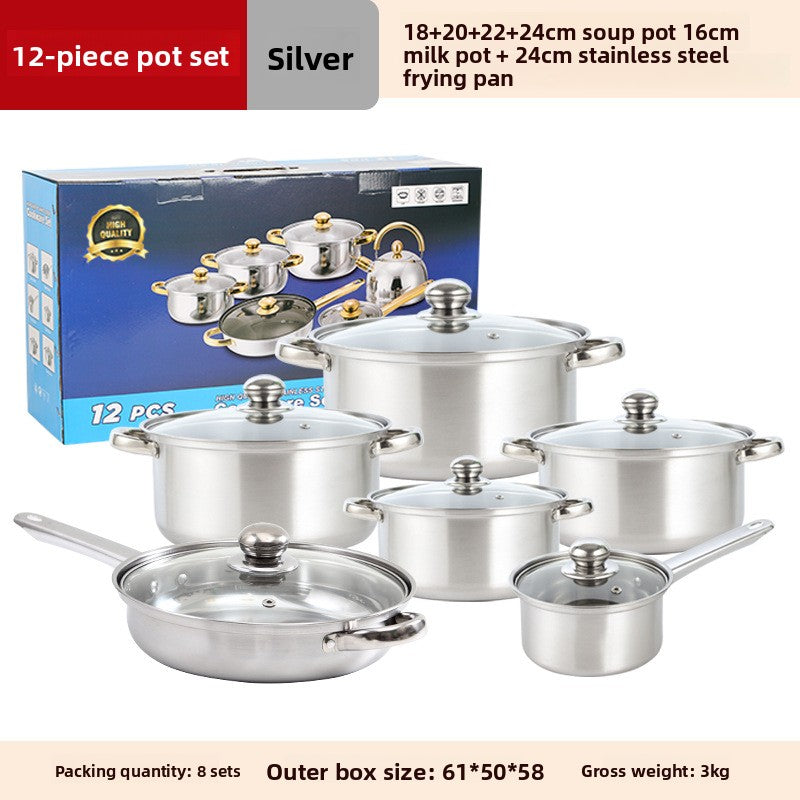 Stainless Steel Glass Lids Cookware Set