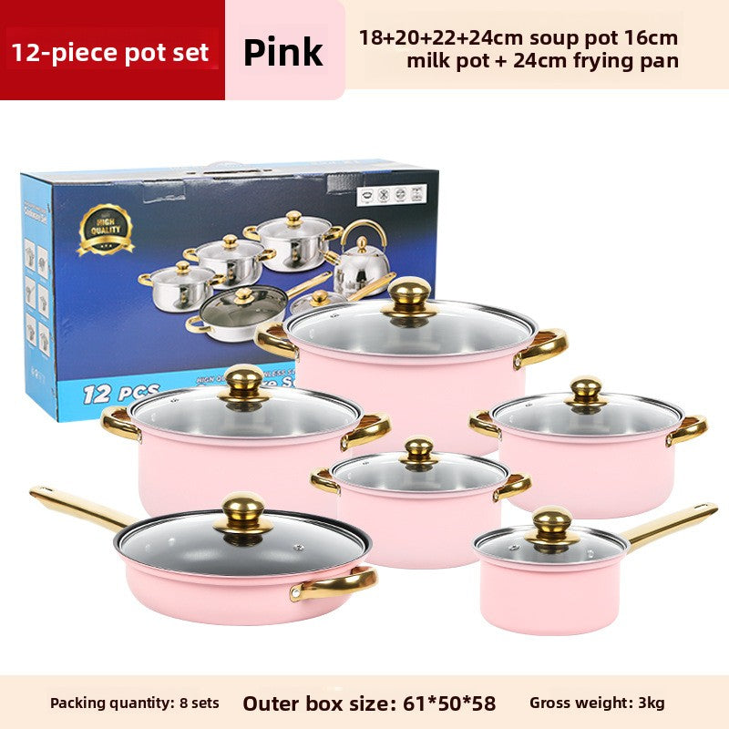 Stainless Steel Glass Lids Cookware Set