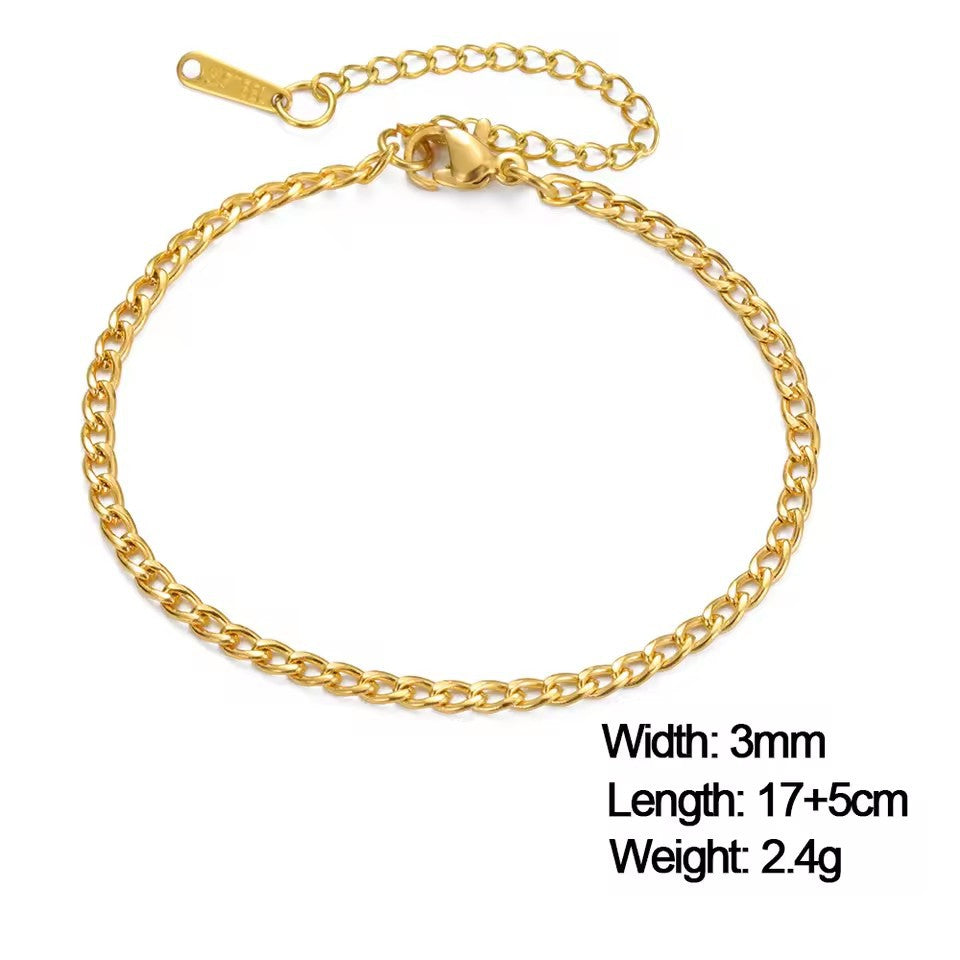 Stainless steel gold bracelet