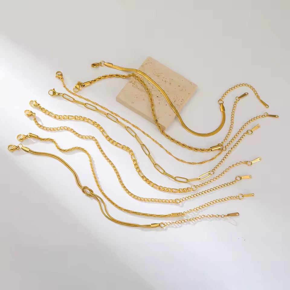 Stainless steel gold bracelet