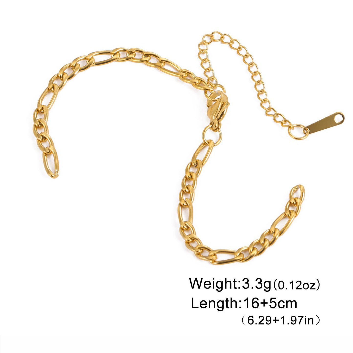 Stainless steel gold bracelet
