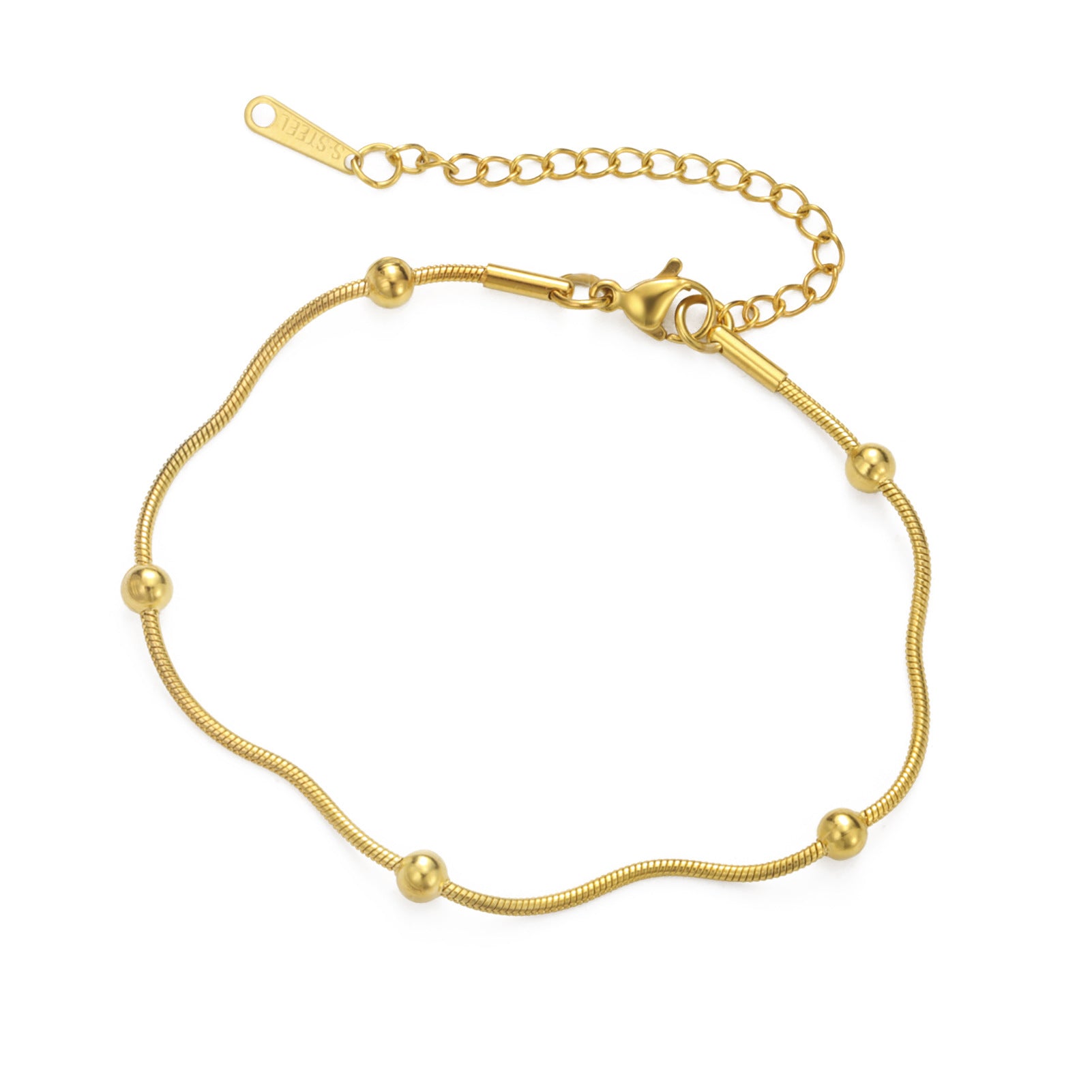 Stainless steel gold bracelet