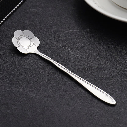 Stainless steel golden cherry blossom spoon