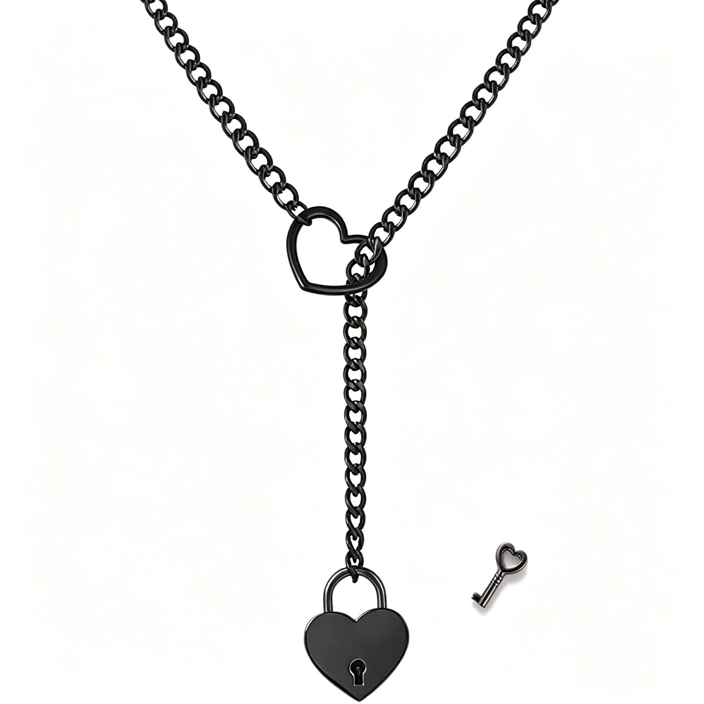 Stainless Steel Heart Lock Necklace