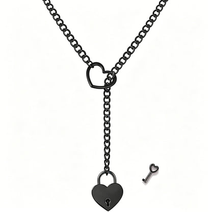 Stainless Steel Heart Lock Necklace