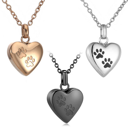 Stainless Steel Heart Memorial Pet Ashes Pendant