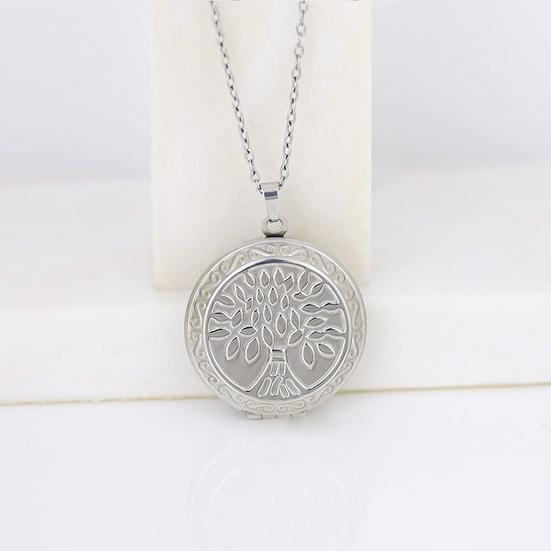 Stainless Steel Heart Photo Locket Necklace with Adjustable Chain