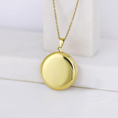 Stainless Steel Heart Photo Locket Necklace with Adjustable Chain