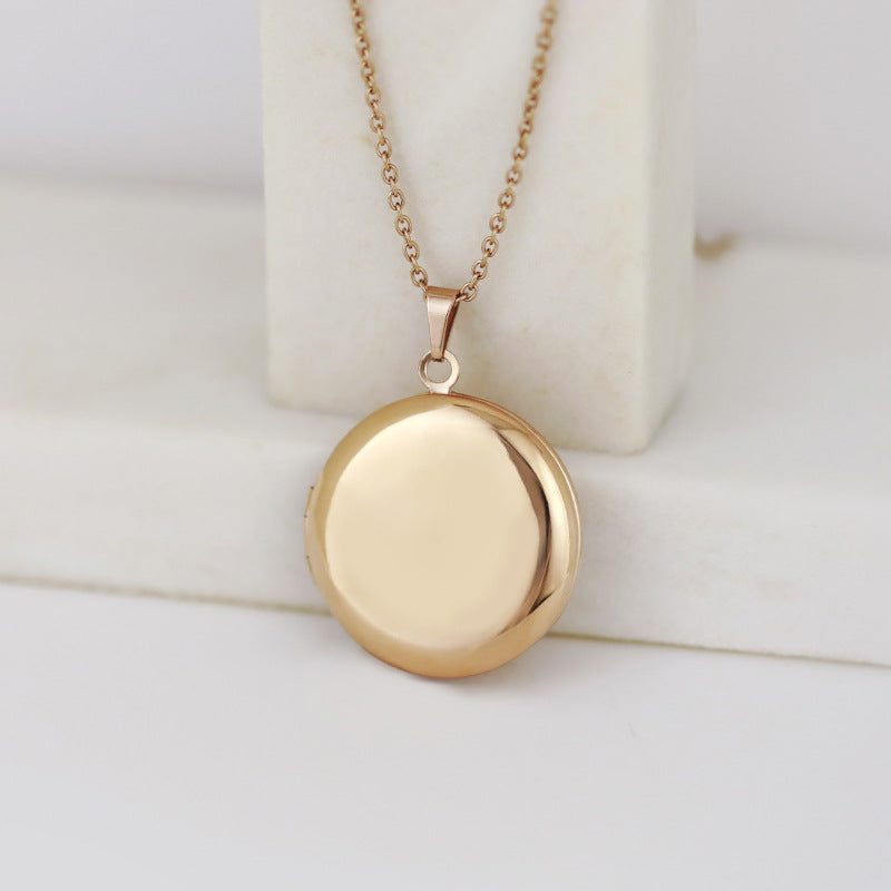 Stainless Steel Heart Photo Locket Necklace with Adjustable Chain