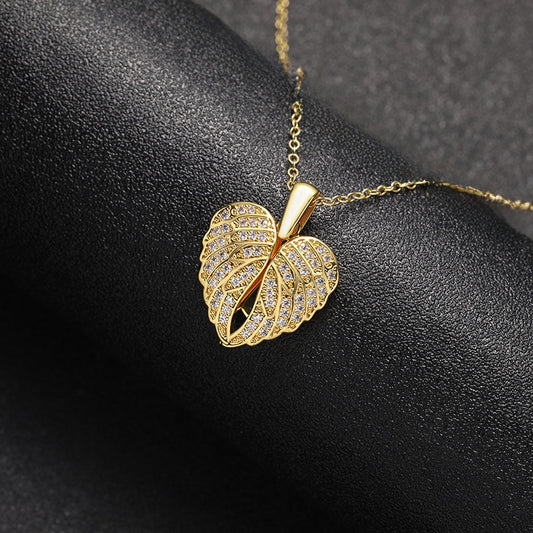 Stainless Steel Heart Wings Pendant Necklace