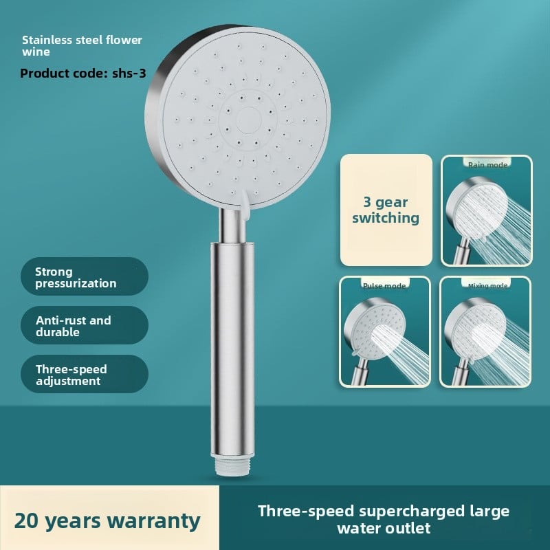Stainless steel high-pressure shower head