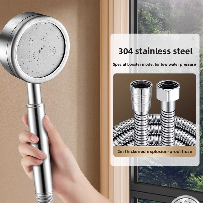 Stainless Steel High Pressure Shower Head with Anti Fall Design
