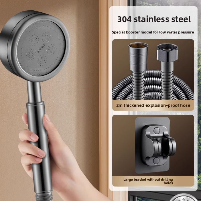 Stainless Steel High Pressure Shower Head with Anti Fall Design