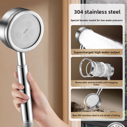 Stainless Steel High Pressure Shower Head with Anti Fall Design