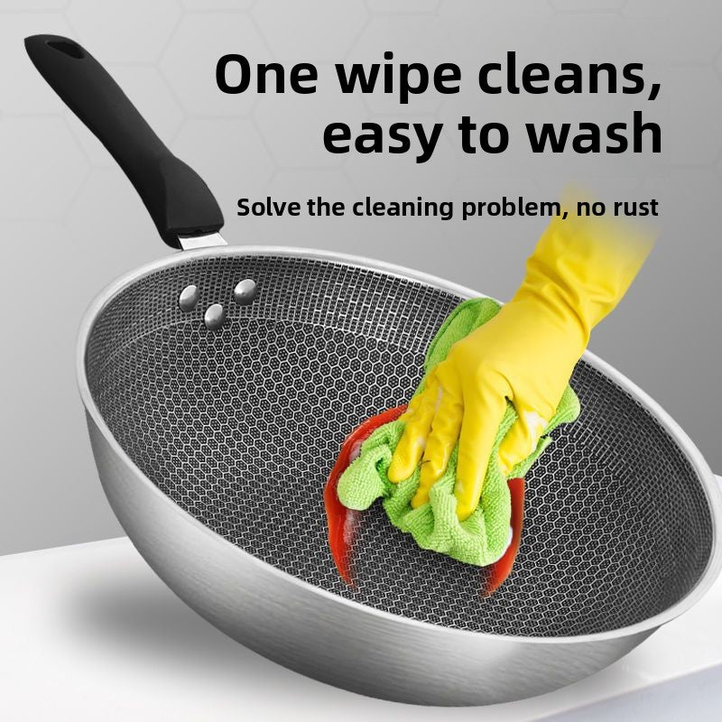 Stainless Steel Honeycomb Frying Pan