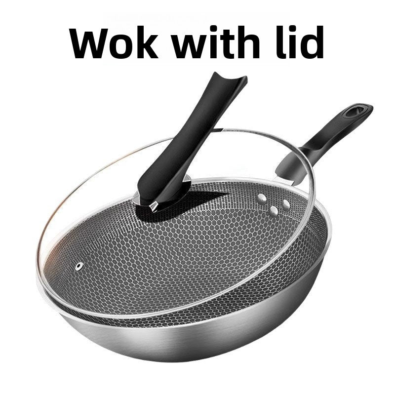 Stainless Steel Honeycomb Frying Pan