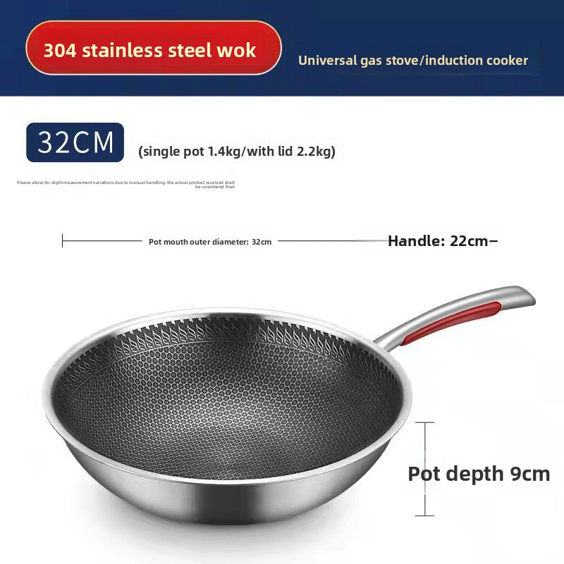 Stainless steel honeycomb non-stick pan