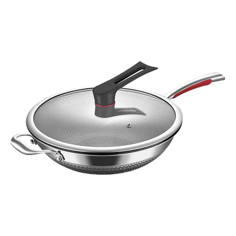 Stainless steel honeycomb non-stick pan