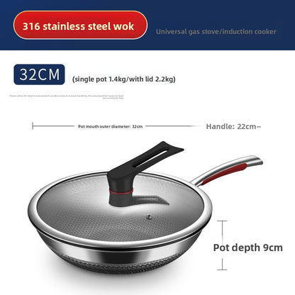 Stainless steel honeycomb non-stick pan