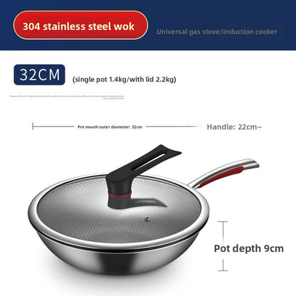 Stainless steel honeycomb non-stick pan