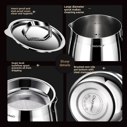 Stainless steel household oil filter tank