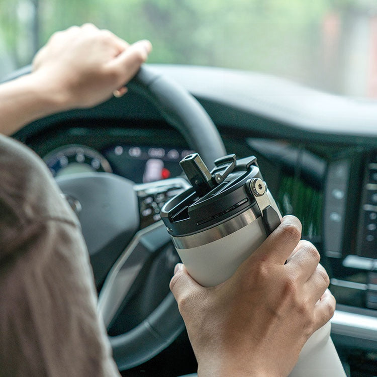 Stainless Steel Insulated Cup with Straw and Handle