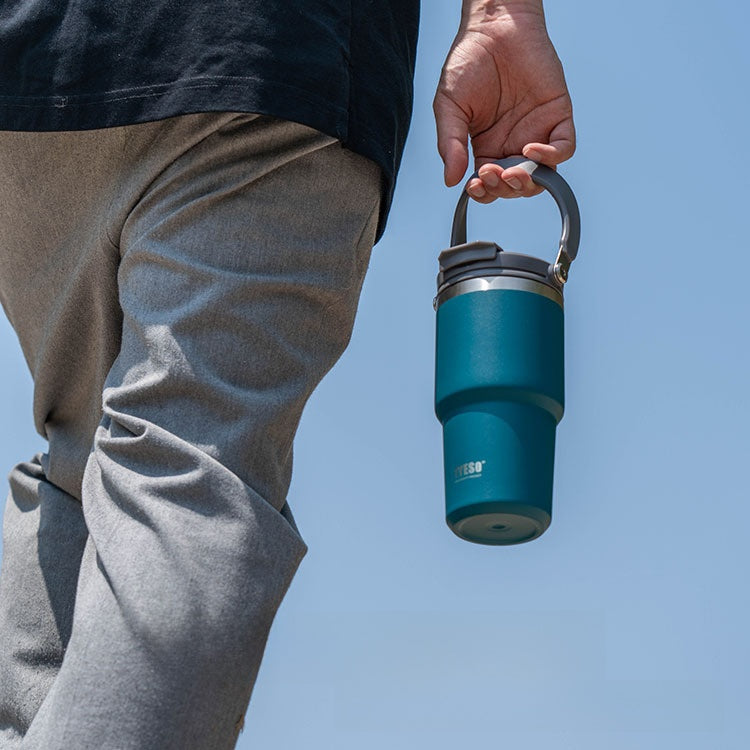 Stainless Steel Insulated Cup with Straw and Handle
