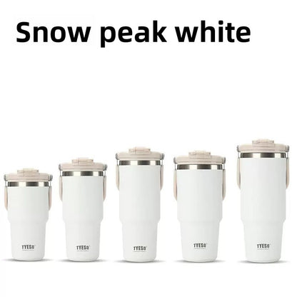 Stainless Steel Insulated Cup with Straw and Handle