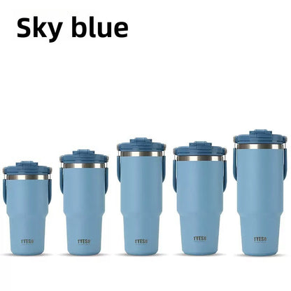 Stainless Steel Insulated Cup with Straw and Handle