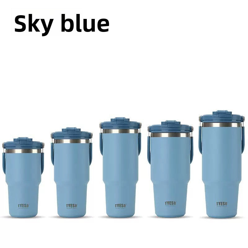 Stainless Steel Insulated Cup with Straw and Handle