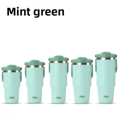 Stainless Steel Insulated Cup with Straw and Handle