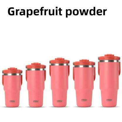 Stainless Steel Insulated Cup with Straw and Handle
