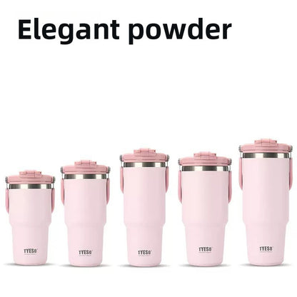 Stainless Steel Insulated Cup with Straw and Handle