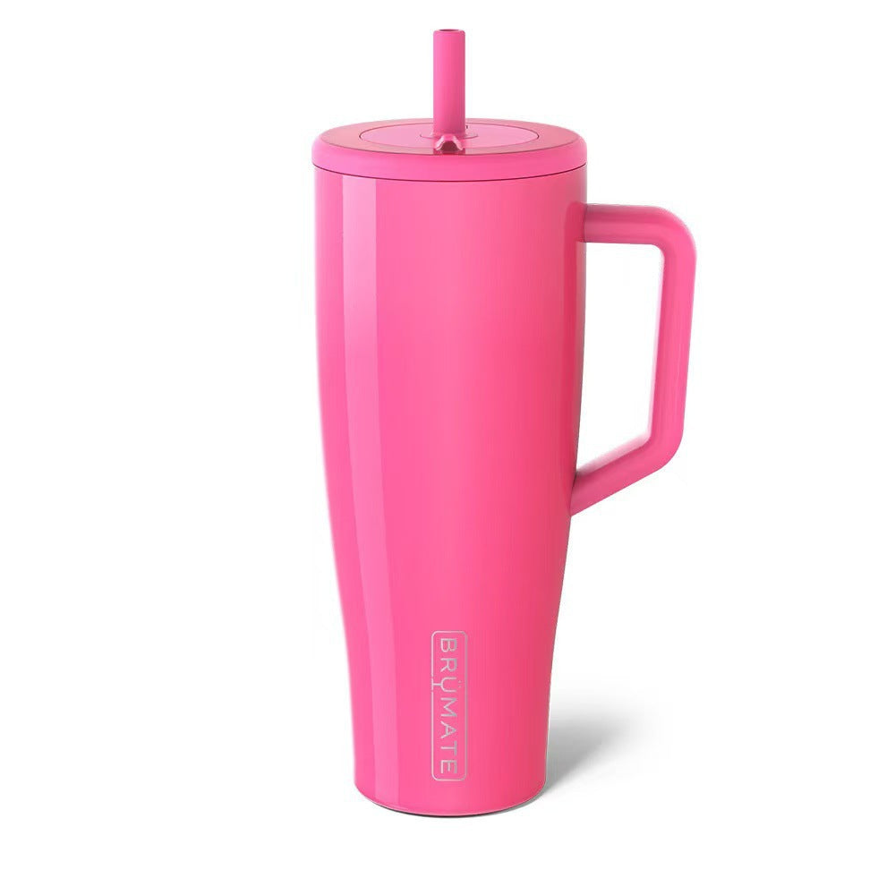 Stainless Steel Insulated Cup with Straw and Handle