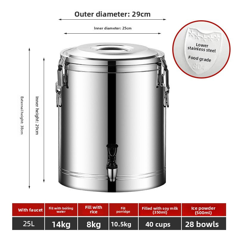 Stainless steel insulated food storage bucket