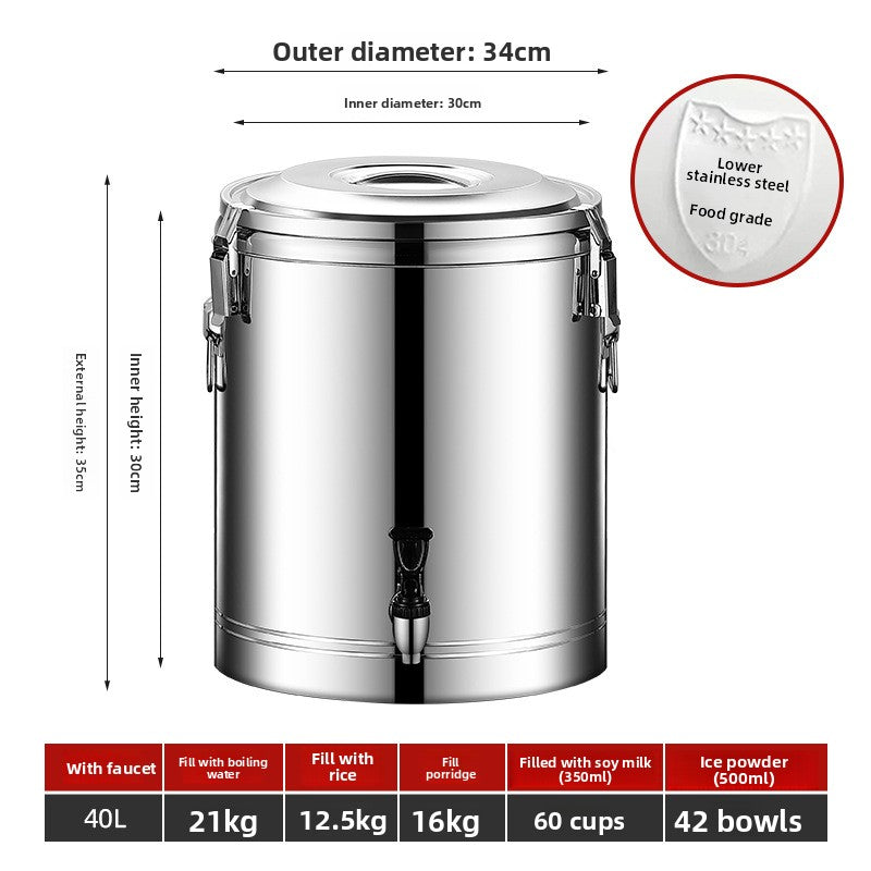 Stainless steel insulated food storage bucket