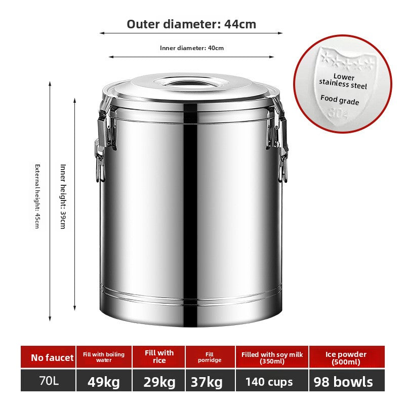 Stainless steel insulated food storage bucket