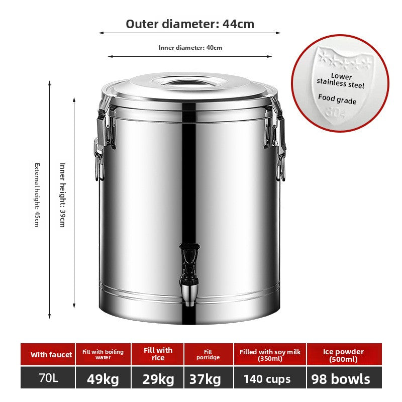 Stainless steel insulated food storage bucket